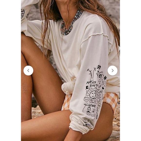 Free People Tops - Free People Up To Us Doodle Tee Size XS NWT
